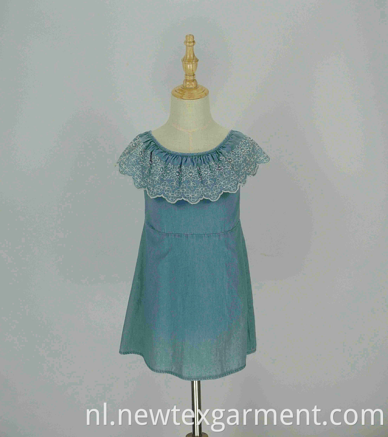 embroidery frill grils dress